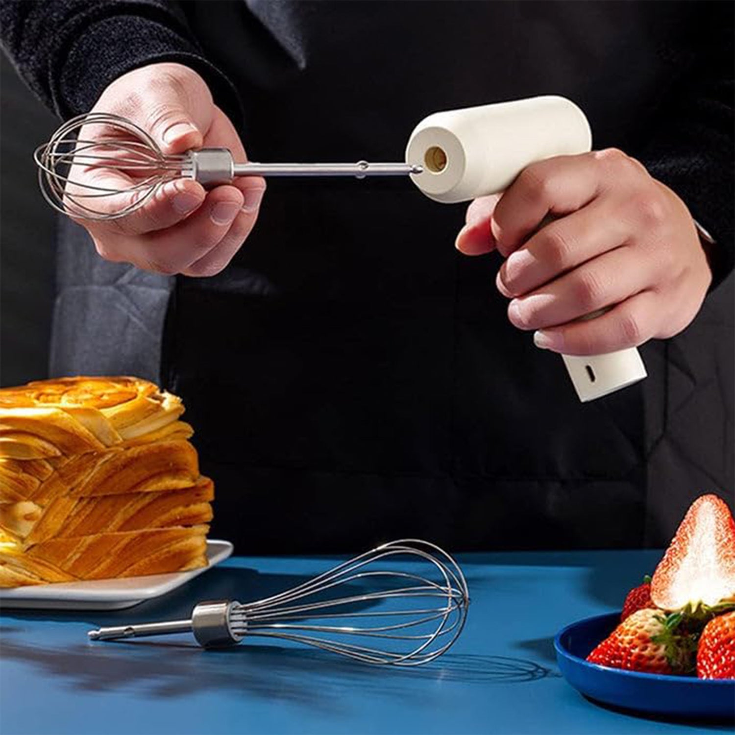 Cordless Electric Whisk & Egg Beater - (1 Pc) Cordless Electric Whisk & Egg Beater - (1 Pc)